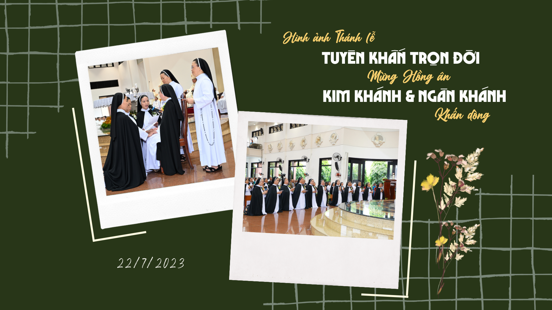 Hình ảnh Thánh lễ tạ ơn - Tuyên khấn trọn đời và mừng Kim Khánh, Ngân Khánh khấn Dòng